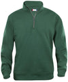 Felpa Basic Mezza Zip Verde Scuro Felpa Unisex con Cerniera