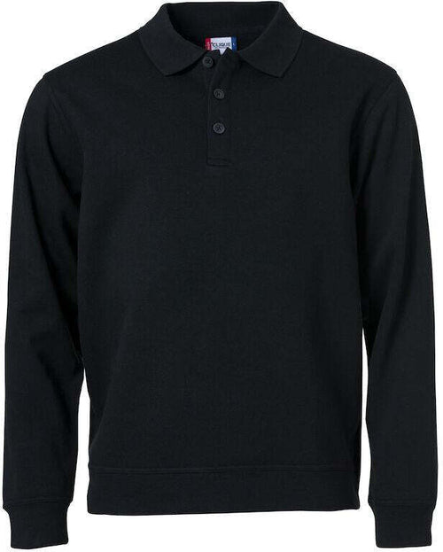 Felpa Basic Polo Nero Felpa Con Colletto