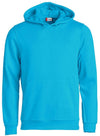 Felpa Basic Turchese Azzurro con Cappuccio Tascone a Marsupio Bambino
