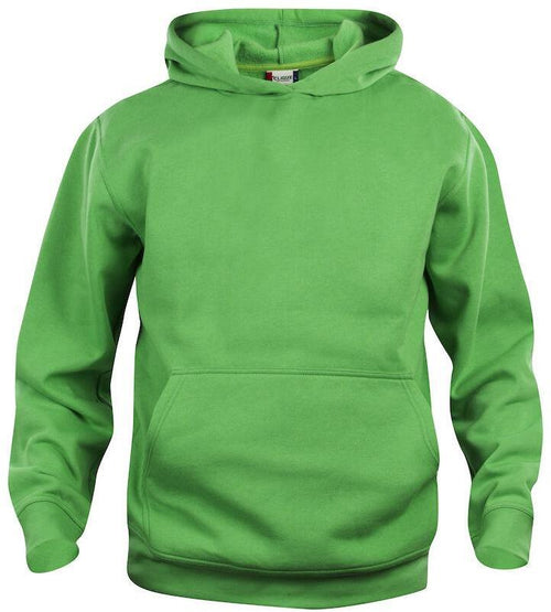 Felpa Basic Verde Acido con Cappuccio Tascone a Marsupio Bambino