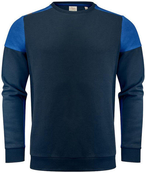 Felpa Bicolore Prime Blu Royal Felpa Girocollo Misto Cotone Organico Poliestere Riciclato Ecosostenibile