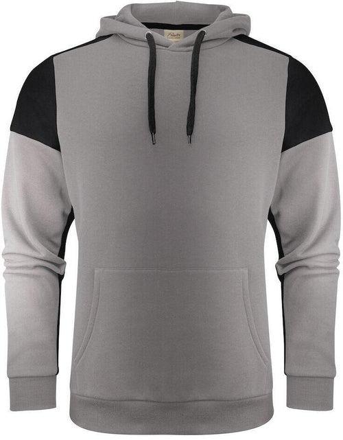 Felpa Bicolore Prime Grigio Nero Felpa Cappuccio Misto Cotone Organico Poliestere Riciclato Ecosostenibile