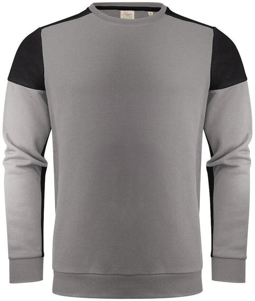 Felpa Bicolore Prime Grigio Nero Felpa Girocollo Misto Cotone Organico Poliestere Riciclato Ecosostenibile