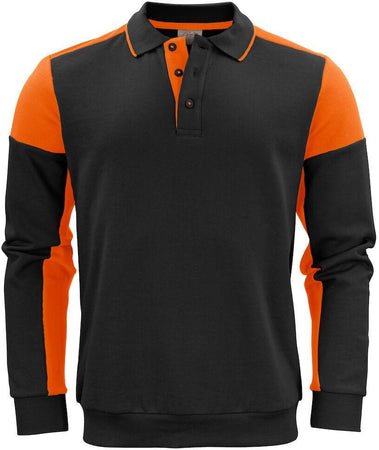 Felpa Bicolore Prime Nero Arancio Felpa Misto Cotone Organico Poliestere Riciclato Ecosostenibile