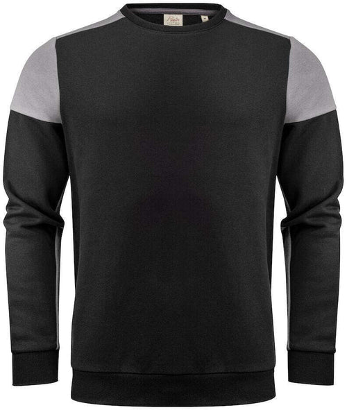 Felpa Bicolore Prime Nero Grigio Felpa Girocollo Misto Cotone Organico Poliestere Riciclato Ecosostenibile