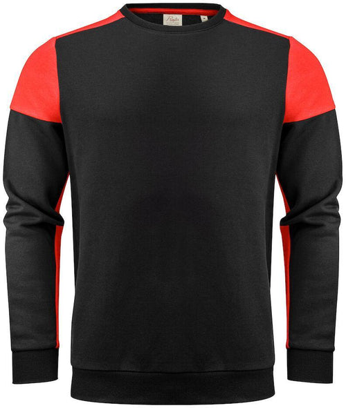 Felpa Bicolore Prime Nero Rosso Felpa Girocollo Misto Cotone Organico Poliestere Riciclato Ecosostenibile