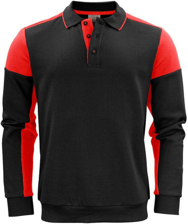 Felpa Bicolore Prime Nero Rosso Felpa Misto Cotone Organico Poliestere Riciclato Ecosostenibile