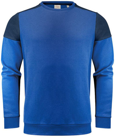 Felpa Bicolore Prime Royal Blu Felpa Girocollo Misto Cotone Organico Poliestere Riciclato Ecosostenibile