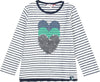 Felpa Bimba Estiva Bianca e Blu Maglione a Righe con Cuori di Paillettes Maglioncino Estivo Ragazza Fashion con Brillantini 100% Cotone felpa bambina/ragazza Piccole Canaglie - Tropea, Commerciovirtuoso.it