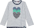 Felpa Bimba Estiva Bianca e Blu Maglione a Righe con Cuori di Paillettes Maglioncino Estivo Ragazza Fashion con Brillantini 100% Cotone felpa bambina/ragazza Piccole Canaglie - Tropea, Commerciovirtuoso.it