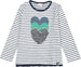 Felpa Bimba Estiva Bianca e Blu Maglione a Righe con Cuori di Paillettes Maglioncino Estivo Ragazza Fashion con Brillantini 100% Cotone felpa bambina/ragazza Piccole Canaglie - Tropea, Commerciovirtuoso.it
