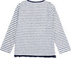 Felpa Bimba Estiva Bianca e Blu Maglione a Righe con Cuori di Paillettes Maglioncino Estivo Ragazza Fashion con Brillantini 100% Cotone felpa bambina/ragazza Piccole Canaglie - Tropea, Commerciovirtuoso.it