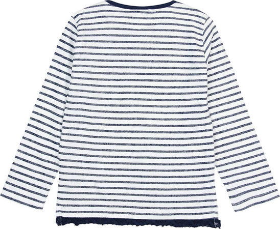 Felpa Bimba Estiva Bianca e Blu Maglione a Righe con Cuori di Paillettes Maglioncino Estivo Ragazza Fashion con Brillantini 100% Cotone felpa bambina/ragazza Piccole Canaglie - Tropea, Commerciovirtuoso.it