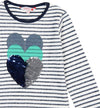 Felpa Bimba Estiva Bianca e Blu Maglione a Righe con Cuori di Paillettes Maglioncino Estivo Ragazza Fashion con Brillantini 100% Cotone felpa bambina/ragazza Piccole Canaglie - Tropea, Commerciovirtuoso.it