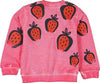 Felpa Bimba Rosa Stampata Fragole 100% Cotone Girocollo Fuchsia con Bottoni Fragola Maglia Bambina Fragoline Rosa felpa baby femmina Piccole Canaglie - Tropea, Commerciovirtuoso.it