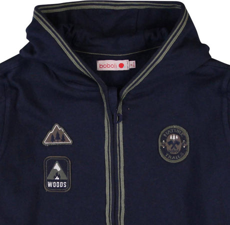 Felpa Bimbo Blu con Cappuccio Full Zip Felpa 100% Cotone Blu Scura Bambino con Tasca Frontale felpa bambino Piccole Canaglie - Tropea, Commerciovirtuoso.it