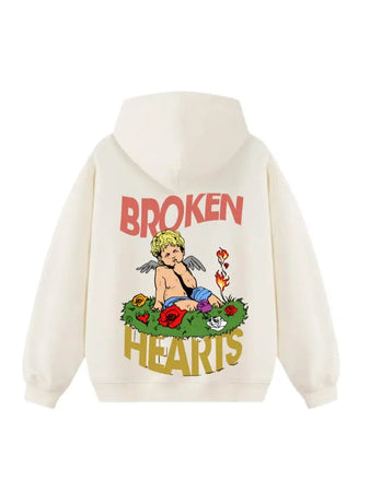 felpa boxy fit con cappuccio 100% cotone Broken Hearts Horda Brand Streetwear