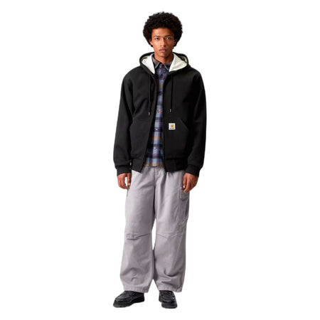 CARHARTT WIP felpa carhartt wip active sweat jacket - black stone washed da uomo