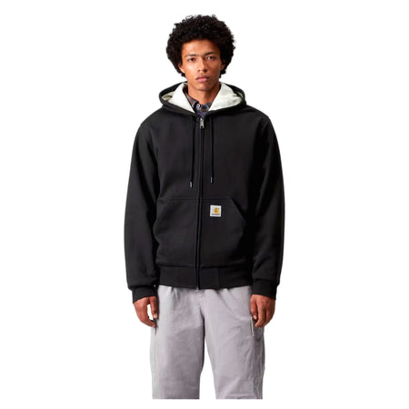 CARHARTT WIP felpa carhartt wip active sweat jacket - black stone washed da uomo