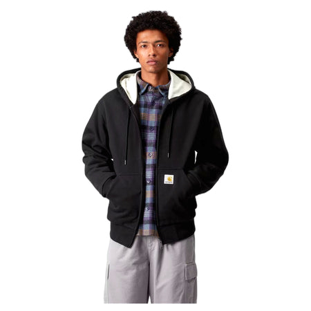 CARHARTT WIP felpa carhartt wip active sweat jacket - black stone washed da uomo