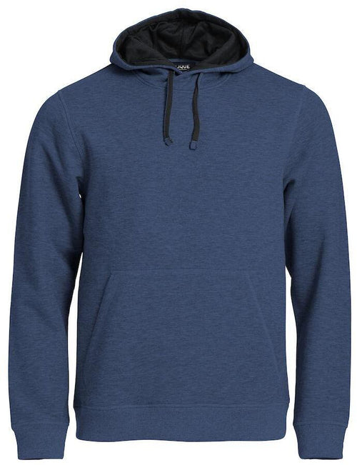 Felpa Classic Cappuccio Blu Melange Felpa Pesante con Tascone Uomo Taglie Forti