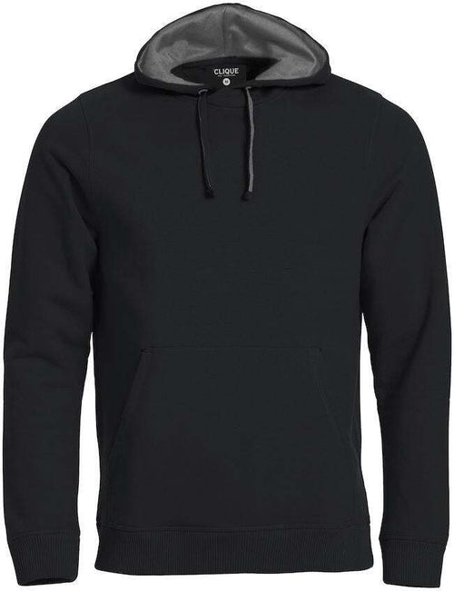 Felpa Classic Cappuccio Nero Felpa Pesante con Tascone Uomo Taglie Forti