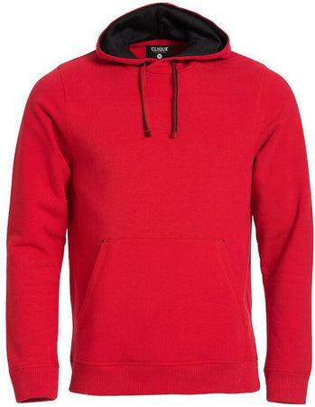 Felpa Classic Cappuccio Rosso Felpa Pesante con Tascone Uomo Taglie Forti