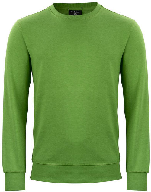 Felpa Classic Girocollo Verde Melange Felpa Alta Grammatura con Taschino Nascosto