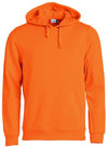 Felpa Clique Basic Arancio Fluo con Cappuccio Tascone a Marsupio