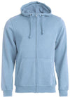 Felpa Clique Basic Azzurro Zip/Cappuccio Uomo 280 grammi Taglie Forti