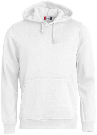 Felpa Clique Basic Bianco con Cappuccio Tascone a Marsupio Taglie Forti