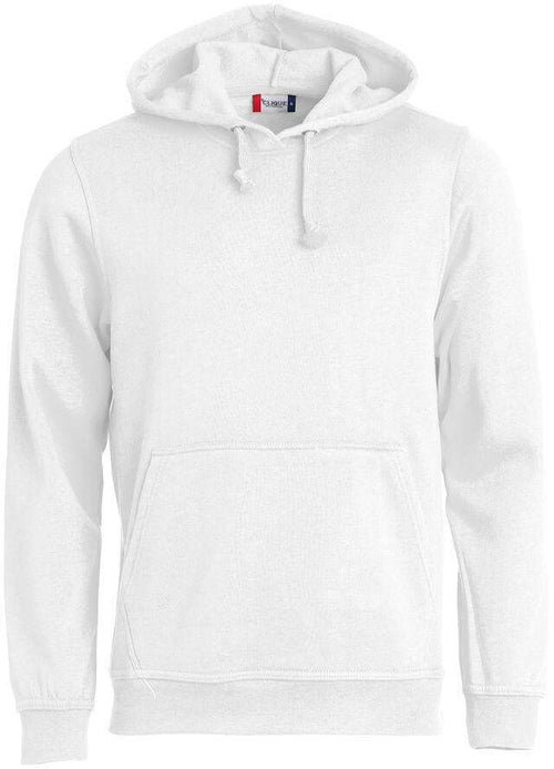 Felpa Clique Basic Bianco con Cappuccio Tascone a Marsupio Taglie Forti