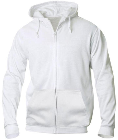 Felpa Clique Basic Bianco Zip/Cappuccio Uomo 280 grammi Taglie Forti