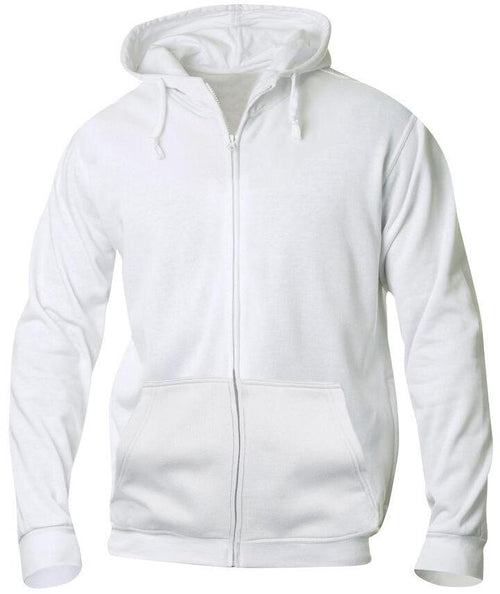 Felpa Clique Basic Bianco Zip/Cappuccio Uomo 280 grammi