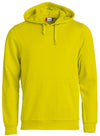 Felpa Clique Basic Giallo Fluo con Cappuccio Tascone a Marsupio