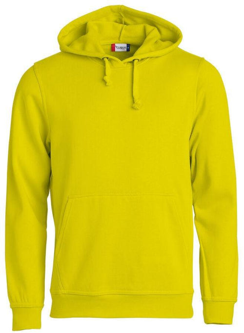 Felpa Clique Basic Giallo Fluo con Cappuccio Tascone a Marsupio