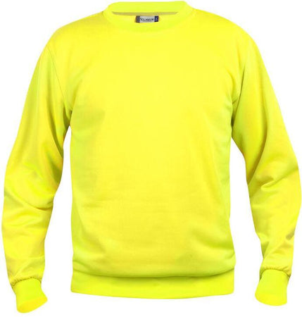 Felpa Clique Basic Giallo Fluo Girocollo Taglie Forti
