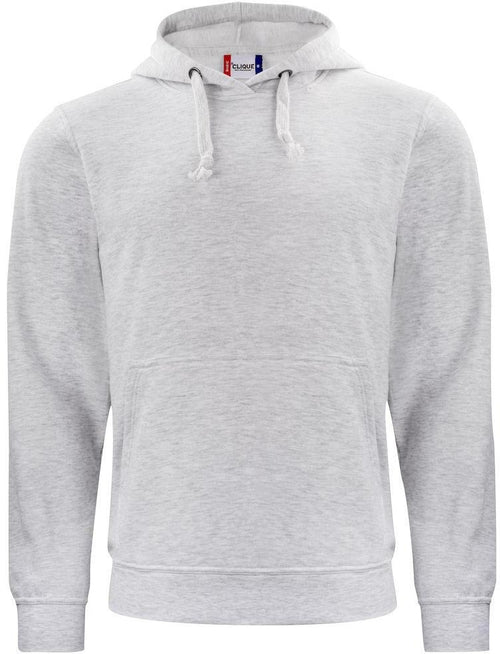 Felpa Clique Basic Grigio Cenere con Cappuccio Tascone a Marsupio Taglie Forti
