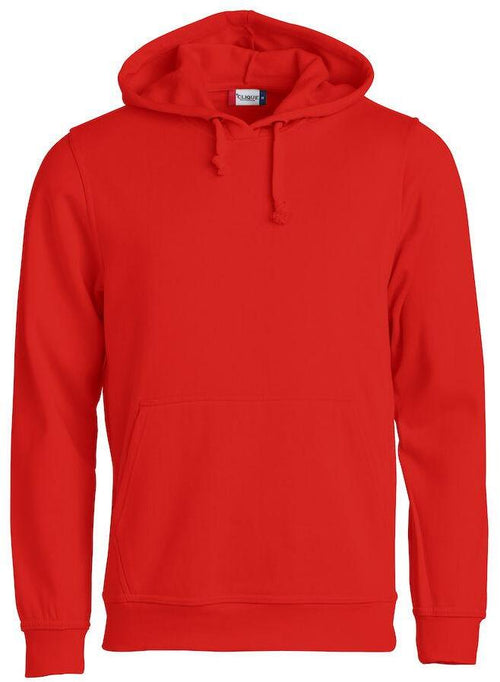 Felpa Clique Basic Rosso con Cappuccio Tascone a Marsupio Taglie Forti