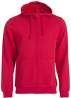 Felpa Clique Basic Rosso Zip/Cappuccio Uomo 280 grammi