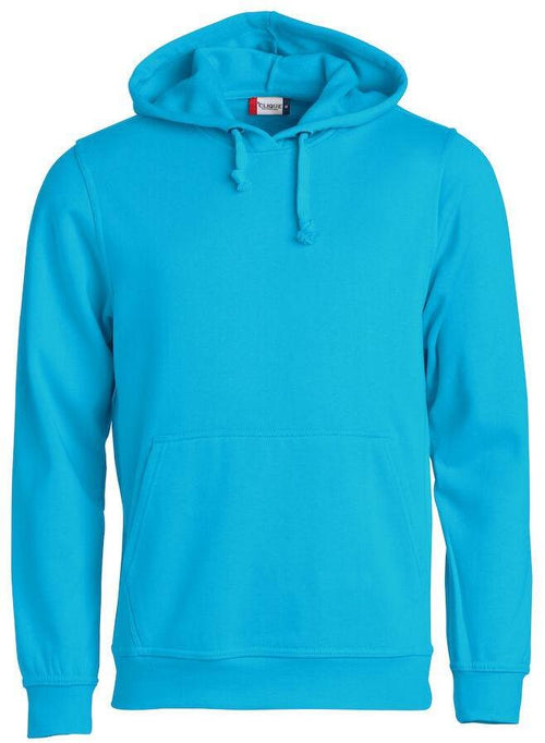 Felpa Clique Basic Turchese con Cappuccio Tascone a Marsupio Taglie Forti