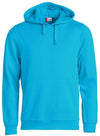 Felpa Clique Basic Turchese con Cappuccio Tascone a Marsupio