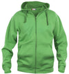 Felpa Clique Basic Verde Acido Zip/Cappuccio Uomo 280 grammi Taglie Forti