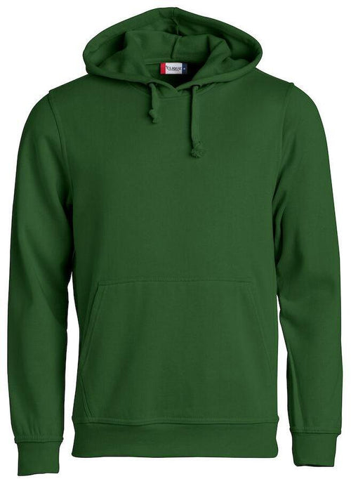 Felpa Clique Basic Verde Scuro con Cappuccio Tascone a Marsupio