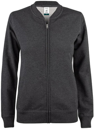 Felpa Clique Cardigan Antracite Melange Felpa Donna Con Zip Cotone Organico Ecosostenibile