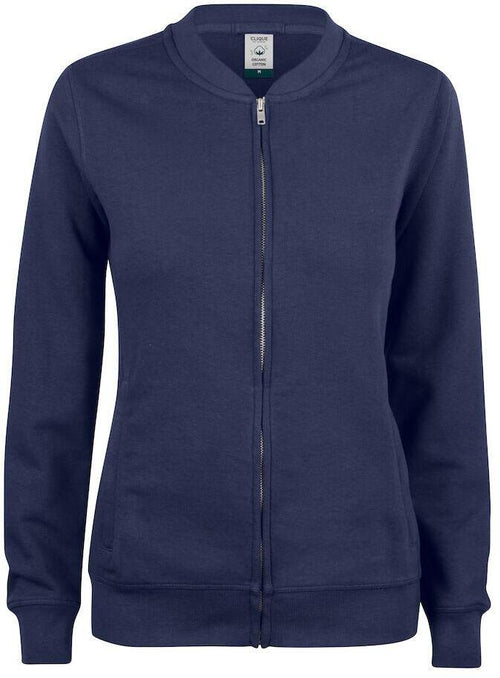 Felpa Clique Cardigan Blu Felpa Donna con Zip Cotone Organico Ecosostenibile