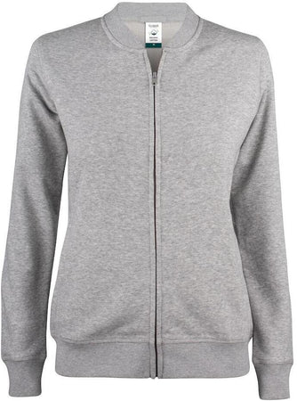 Felpa Clique Cardigan Grigio Melange Felpa Donna con Zip Cotone Organico Ecosostenibile