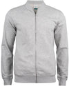 Felpa Clique Cardigan Grigio Melange Felpa Uomo con Zip Cotone Organico Ecosostenibile Taglie Forti