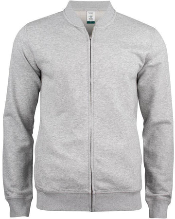 Felpa Clique Cardigan Grigio Melange Felpa Uomo con Zip Cotone Organico Ecosostenibile Taglie Forti