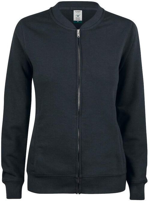 Felpa Clique Cardigan Nero Felpa Donna con Zip Cotone Organico Ecosostenibile